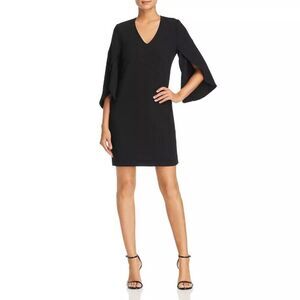 Robert Michaels S Black Petal Sleeve Mini Shift